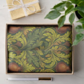 Papier Mousseline Grenade Feuillage Doré Orné William Morris (Cadeau)
