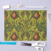 Papier Mousseline Grenade Feuillage Doré Orné William Morris (Artisanat)