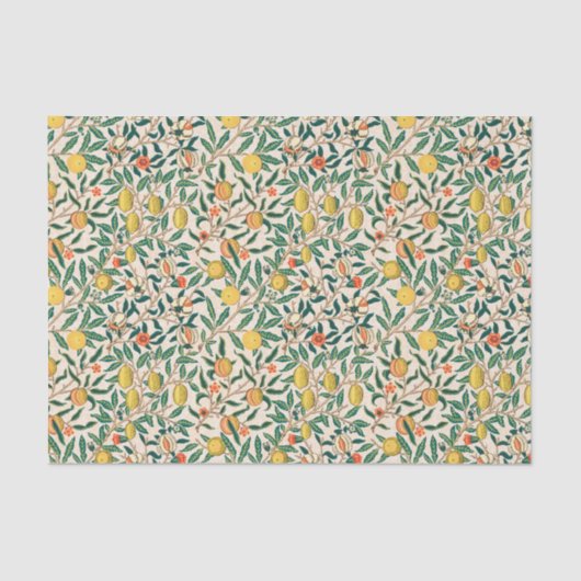 Papier Mousseline Grenade William Morris doux original sur blanc (Recto)