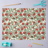 Papier Mousseline Grenades et papillons Bella sur blanc (Artisanat)