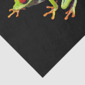 Papier Mousseline Grenouille à feuilles rouges (Détail)