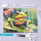 Papier Mousseline Grenouille aquarelle vive (Artisanat)