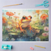 Papier Mousseline Grenouille en aquarelle 2 papier décolpage (Artisanat)