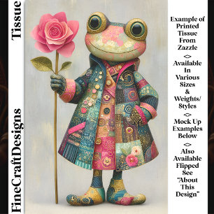 Papier Mousseline Grenouille Excentrique, Manteau Coloré, Rose DL7L