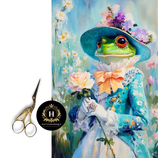 Papier Mousseline Grenouille lunaire dans le découpage Casquette flo