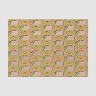 Papier Mousseline Grenouille verte Note basse
