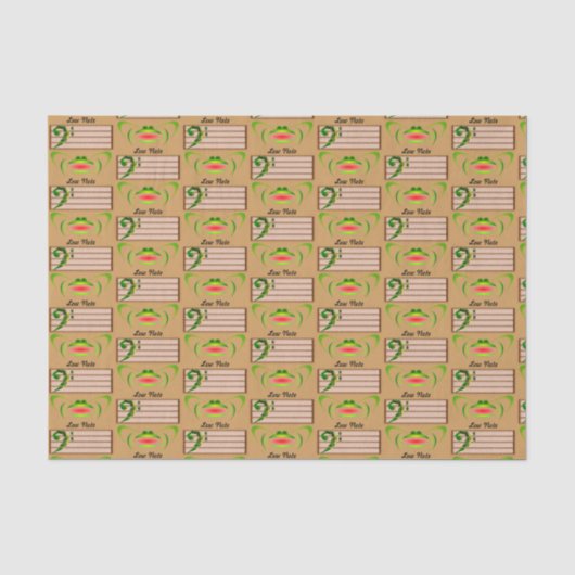 Papier Mousseline Grenouille verte Note basse (Recto)