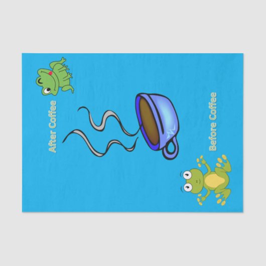 Papier Mousseline Grenouilles en papier de tissus avant et après caf (Recto)