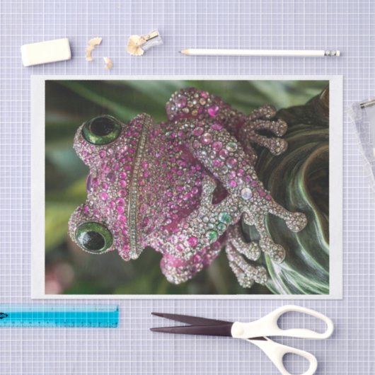 Papier Mousseline Grenouilles et diamants1 (Artisanat)