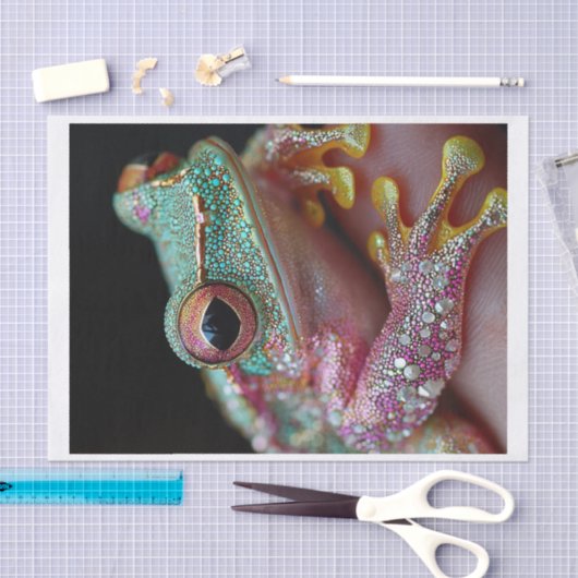 Papier Mousseline Grenouilles et diamants10 (Artisanat)