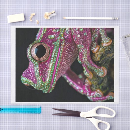 Papier Mousseline Grenouilles et diamants2 (Artisanat)