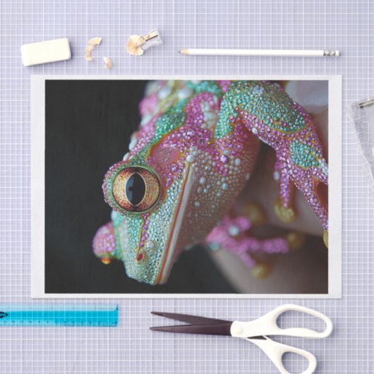 Papier Mousseline Grenouilles et diamants3 (Artisanat)