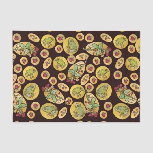 Papier Mousseline Grenouilles fraises pour toujours (Recto)