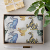 Papier Mousseline Grenouilles sur blanc naturel (Cadeau)