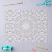 Papier Mousseline Grey et Lilac Mandala Motif (Artisanat)