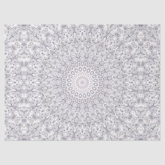 Papier Mousseline Grey et Lilac Mandala Motif (Recto)