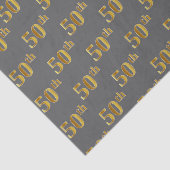 Papier Mousseline Grey, Faux Gold 50th (Cinquantième) Event Tissue P (Détail)