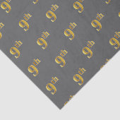 Papier Mousseline Grey, Faux Gold 9th (Neuvième) Event Tissue Paper (Détail)