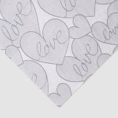 Papier Mousseline Grey Heart Love Mariage Élégant (Détail)