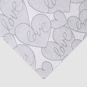 Papier Mousseline Grey Heart Love Wedding Élégant (Détail)