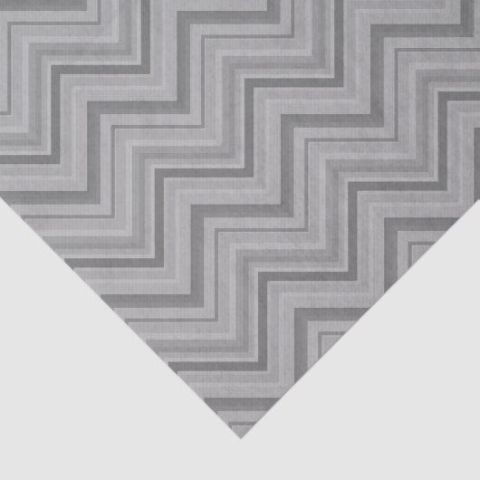 Papier Mousseline Grey stripes zigzag (Détail)