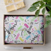 Papier Mousseline Griffonnage jaune vert-bleu rose au néon des (Cadeau)