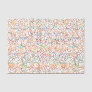 Papier Mousseline Griffonnages multicolores