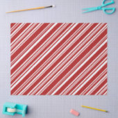 Papier Mousseline Grille de menthe moderne rouge et blanche (Artisanat)