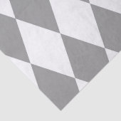 Papier Mousseline Gris blanc Arlequin Diamants Motif Design (Détail)