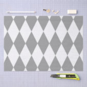 Papier Mousseline Gris blanc Arlequin Diamants Motif Design (Artisanat)