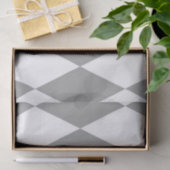 Papier Mousseline Gris blanc Arlequin Diamants Motif Design (Cadeau)