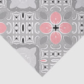 Papier Mousseline Gris Clair Et Rose Intricé Élégant Ornat (Détail)