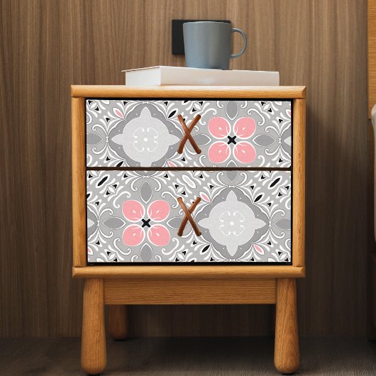 Papier Mousseline Gris Clair Et Rose Intricé Élégant Ornat