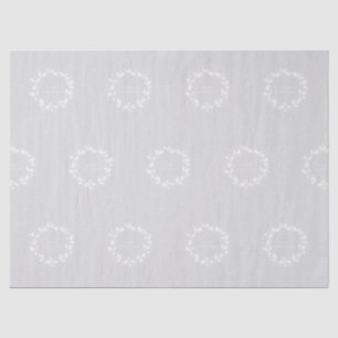 Papier Mousseline Gris d'argent + blanc Joyeux Noël Holly Wreath