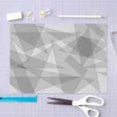 Papier Mousseline Gris géométrique (Artisanat)