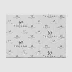 Papier Mousseline Gris Logo motif Marque d'affaires Emballage simple