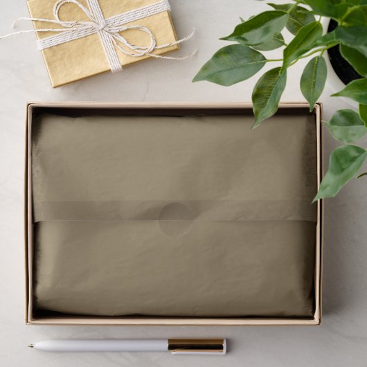 Papier Mousseline Gris marron uni (Cadeau)