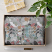 Papier Mousseline Gris Noir Rouge Floral Hiver Magnolia (Cadeau)