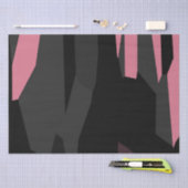 Papier Mousseline Gris rose et Abstrait noir (Artisanat)