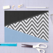 Papier Mousseline Gris Zigzag, Gris Chevron, Motif Zigzag, Bleu (Artisanat)