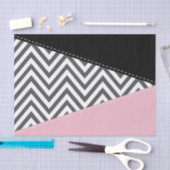 Papier Mousseline Gris Zigzag, Gris Chevron, Motif Zigzag, Rose (Artisanat)