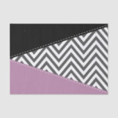 Papier Mousseline Gris Zigzag, Gris Chevron, Motif Zigzag, Violet (Recto)