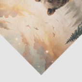 Papier Mousseline Grizzly Bear in a Forest Meadow with Flowers (Détail)