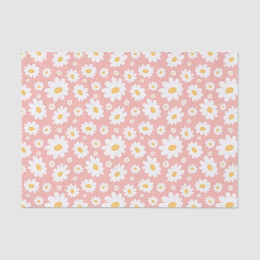 Papier Mousseline Groovy Blush Boho Daisy Floral Garden Pattern (Recto)