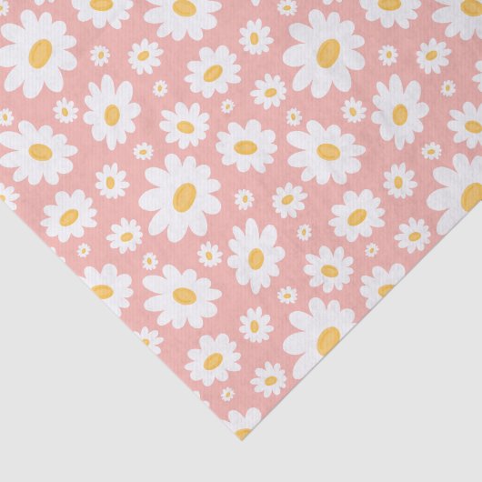 Papier Mousseline Groovy Blush Boho Daisy Floral Garden Pattern (Détail)