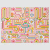 Papier Mousseline Groovy flower power line art (Recto)