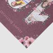 Papier Mousseline Gros 10e anniversaire fille photo Collage Fleur ro (Détail)