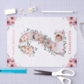 Papier Mousseline Gros 2e anniversaire fille photo Collage Fleur ros (Artisanat)