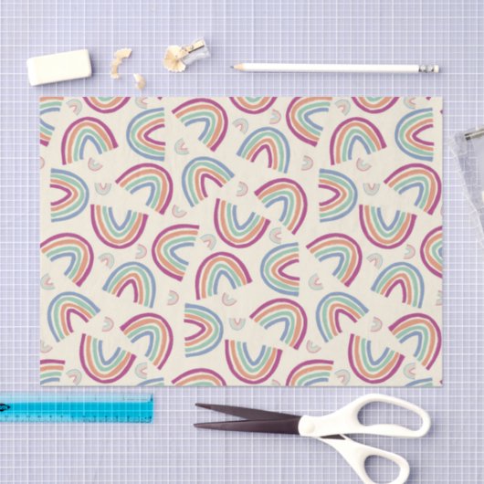 Papier Mousseline Gros arc-en-ciel confetti (Artisanat)