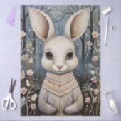 Papier Mousseline Gros lapin de forêt de bois et découpage de fleurs (Artisanat)